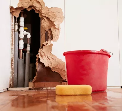 Fixing water damage from a burst pipe in Tempe